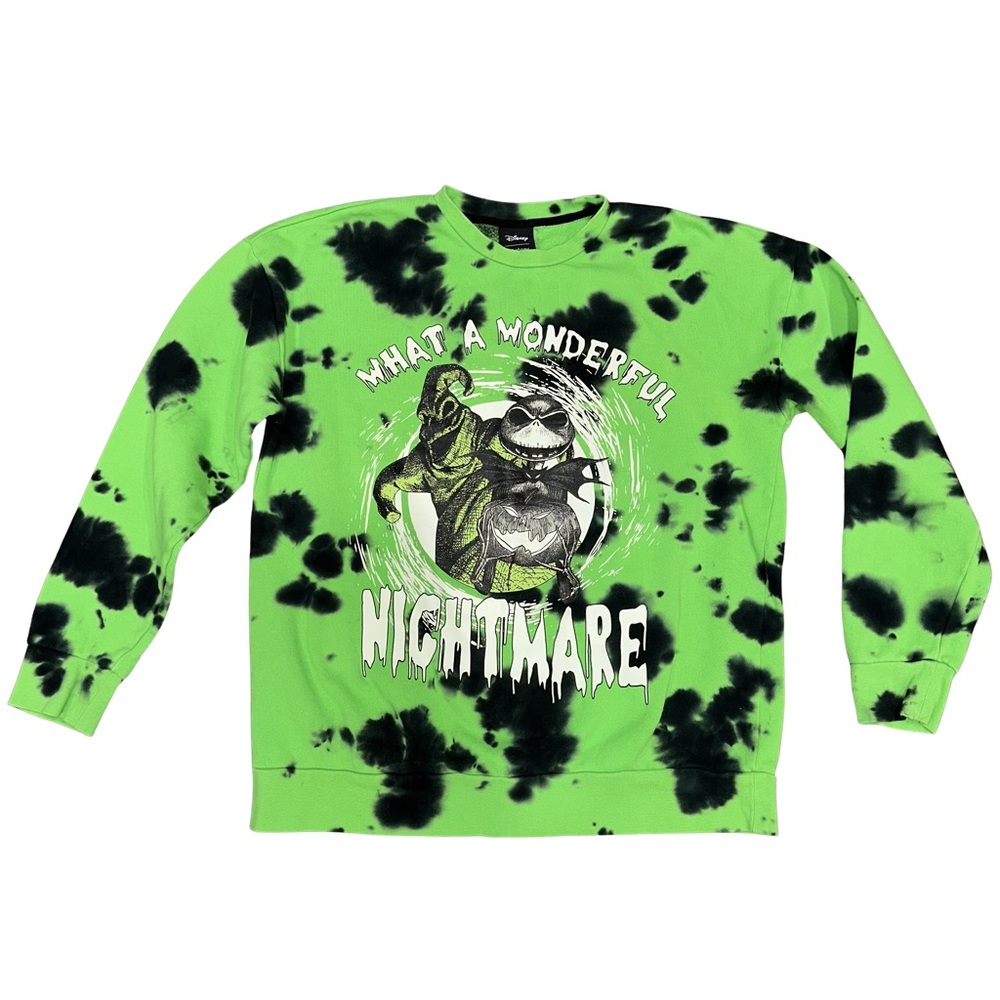 What A Wonderful Nightmare Disney Green Black Glow Sweatshirt Size M Hot Topic